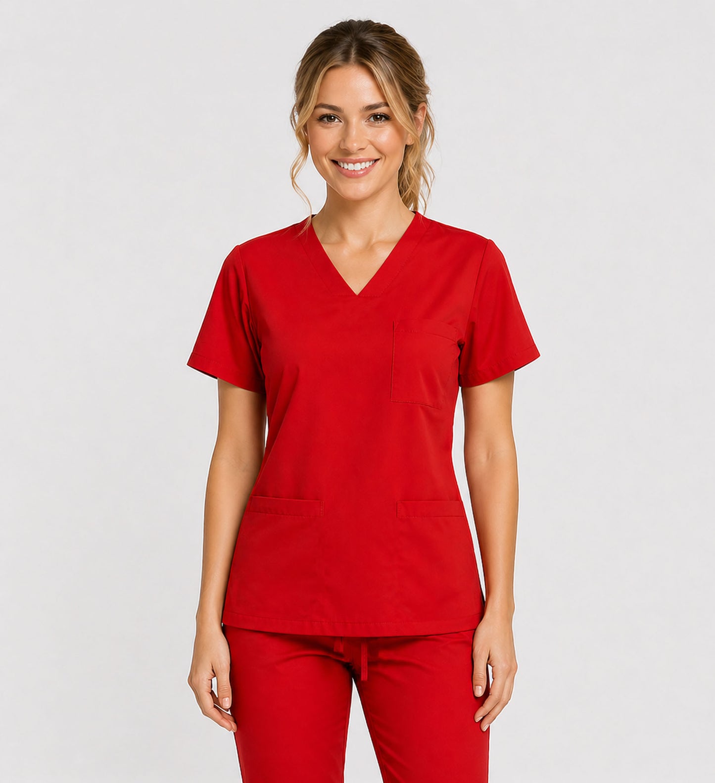 STARLIGHT STRETCHY THREE POCKET V-NECK SCRUB TOP