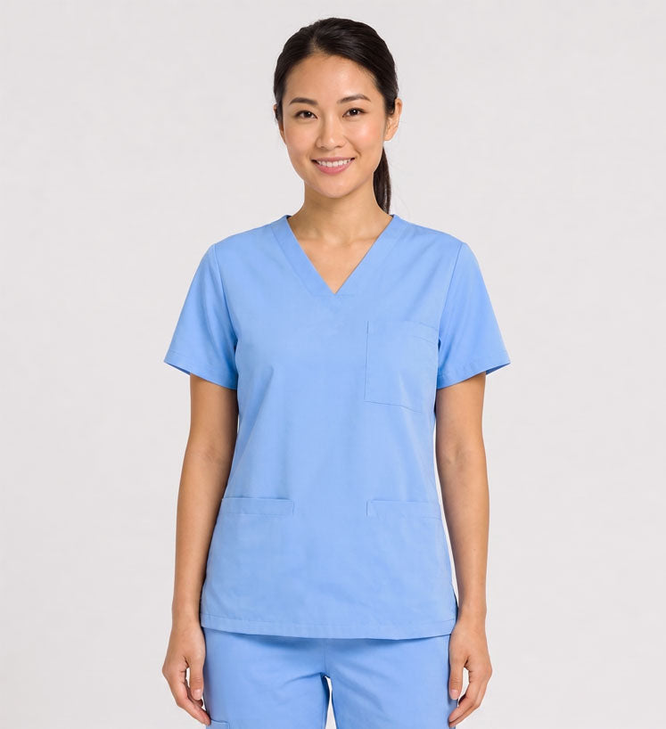 STARLIGHT STRETCHY THREE POCKET V-NECK SCRUB TOP