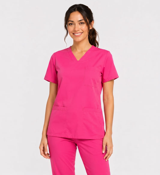 STARLIGHT STRETCHY THREE POCKET V-NECK SCRUB TOP